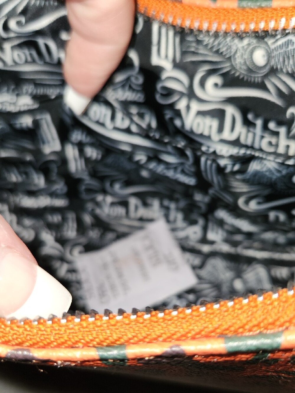Von Dutch Orange Leopard Mini Shoulder Bag with Chain - Picture 8 of 8